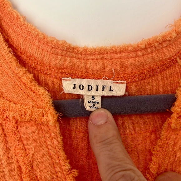 NWOT Orange Button-Down Top - Picture 6 of 6